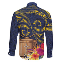 Tokelau Tokehega Day Family Matching Off Shoulder Short Dress and Hawaiian Shirt Coat of Arms with Polynesian Tattoo and Hibiscus