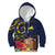 Tokelau Tokehega Day Kid Hoodie Coat of Arms with Polynesian Tattoo and Hibiscus