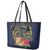 Tokelau Tokehega Day Leather Tote Bag Coat of Arms with Polynesian Tattoo and Hibiscus