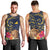 Tokelau Tokehega Day Men Tank Top Coat of Arms with Polynesian Tattoo and Hibiscus