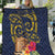 Tokelau Tokehega Day Quilt Coat of Arms with Polynesian Tattoo and Hibiscus