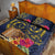 Tokelau Tokehega Day Quilt Bed Set Coat of Arms with Polynesian Tattoo and Hibiscus