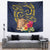 Tokelau Tokehega Day Tapestry Coat of Arms with Polynesian Tattoo and Hibiscus