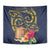 Tokelau Tokehega Day Tapestry Coat of Arms with Polynesian Tattoo and Hibiscus