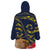 Tokelau Tokehega Day Wearable Blanket Hoodie Coat of Arms with Polynesian Tattoo and Hibiscus