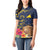 Tokelau Tokehega Day Women Polo Shirt Coat of Arms with Polynesian Tattoo and Hibiscus