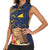 Tokelau Tokehega Day Women Sleeveless Polo Shirt Coat of Arms with Polynesian Tattoo and Hibiscus