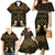 Personalised Kosrae Liberation Day Family Matching Mermaid Dress and Hawaiian Shirt Polynesian Tattoo and Plumeria Gold Color