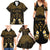 Personalised Kosrae Liberation Day Family Matching Summer Maxi Dress and Hawaiian Shirt Polynesian Tattoo and Plumeria Gold Color