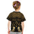 Personalised Kosrae Liberation Day Kid T Shirt Polynesian Tattoo and Plumeria Gold Color