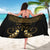 Personalised Kosrae Liberation Day Sarong Polynesian Tattoo and Plumeria Gold Color