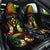 Personalised Kosrae Liberation Day Car Seat Cover Polynesian Tattoo and Plumeria Reggae Color