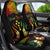 Personalised Kosrae Liberation Day Car Seat Cover Polynesian Tattoo and Plumeria Reggae Color