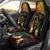 Personalised Kosrae Liberation Day Car Seat Cover Polynesian Tattoo and Plumeria Reggae Color