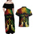 Personalised Kosrae Liberation Day Couples Matching Off Shoulder Maxi Dress and Hawaiian Shirt Polynesian Tattoo and Plumeria Reggae Color