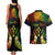 Personalised Kosrae Liberation Day Couples Matching Tank Maxi Dress and Hawaiian Shirt Polynesian Tattoo and Plumeria Reggae Color