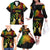 Personalised Kosrae Liberation Day Family Matching Off The Shoulder Long Sleeve Dress and Hawaiian Shirt Polynesian Tattoo and Plumeria Reggae Color