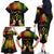 Personalised Kosrae Liberation Day Family Matching Off The Shoulder Long Sleeve Dress and Hawaiian Shirt Polynesian Tattoo and Plumeria Reggae Color