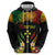 Personalised Kosrae Liberation Day Hoodie Polynesian Tattoo and Plumeria Reggae Color