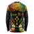 Personalised Kosrae Liberation Day Long Sleeve Shirt Polynesian Tattoo and Plumeria Reggae Color