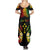 Personalised Kosrae Liberation Day Summer Maxi Dress Polynesian Tattoo and Plumeria Reggae Color