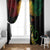 Personalised Kosrae Liberation Day Window Curtain Polynesian Tattoo and Plumeria Reggae Color