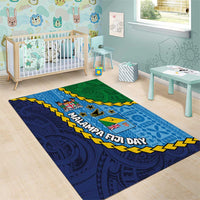 Malampa Fiji Day Area Rug National Symbols with Tapa Tribal and Polynesian Tattoo