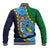 Malampa Fiji Day Baseball Jacket National Symbols with Tapa Tribal and Polynesian Tattoo