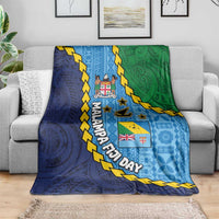 Malampa Fiji Day Blanket National Symbols with Tapa Tribal and Polynesian Tattoo