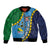 Malampa Fiji Day Bomber Jacket National Symbols with Tapa Tribal and Polynesian Tattoo