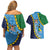 Malampa Fiji Day Couples Matching Off Shoulder Short Dress and Hawaiian Shirt National Symbols with Tapa Tribal and Polynesian Tattoo