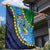 Malampa Fiji Day Garden Flag National Symbols with Tapa Tribal and Polynesian Tattoo