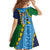 Malampa Fiji Day Kid Short Sleeve Dress National Symbols with Tapa Tribal and Polynesian Tattoo