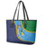 Malampa Fiji Day Leather Tote Bag National Symbols with Tapa Tribal and Polynesian Tattoo