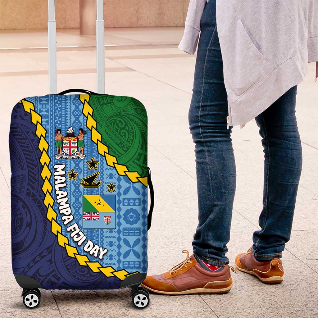 Malampa Fiji Day Luggage Cover National Symbols with Tapa Tribal and Polynesian Tattoo