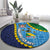 Malampa Fiji Day Round Carpet National Symbols with Tapa Tribal and Polynesian Tattoo