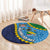 Malampa Fiji Day Round Carpet National Symbols with Tapa Tribal and Polynesian Tattoo