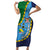 Malampa Fiji Day Short Sleeve Bodycon Dress National Symbols with Tapa Tribal and Polynesian Tattoo