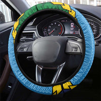 Malampa Fiji Day Steering Wheel Cover National Symbols with Tapa Tribal and Polynesian Tattoo