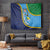 Malampa Fiji Day Tapestry National Symbols with Tapa Tribal and Polynesian Tattoo