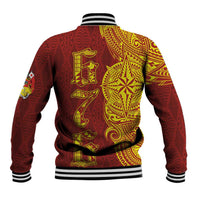 Tonga 676 Ngatu Tribal Tattoo Baseball Jacket LT03 - Polynesian Pride