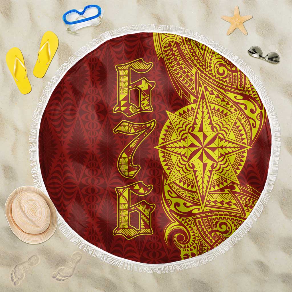 Tonga 676 Ngatu Tribal Tattoo Beach Blanket