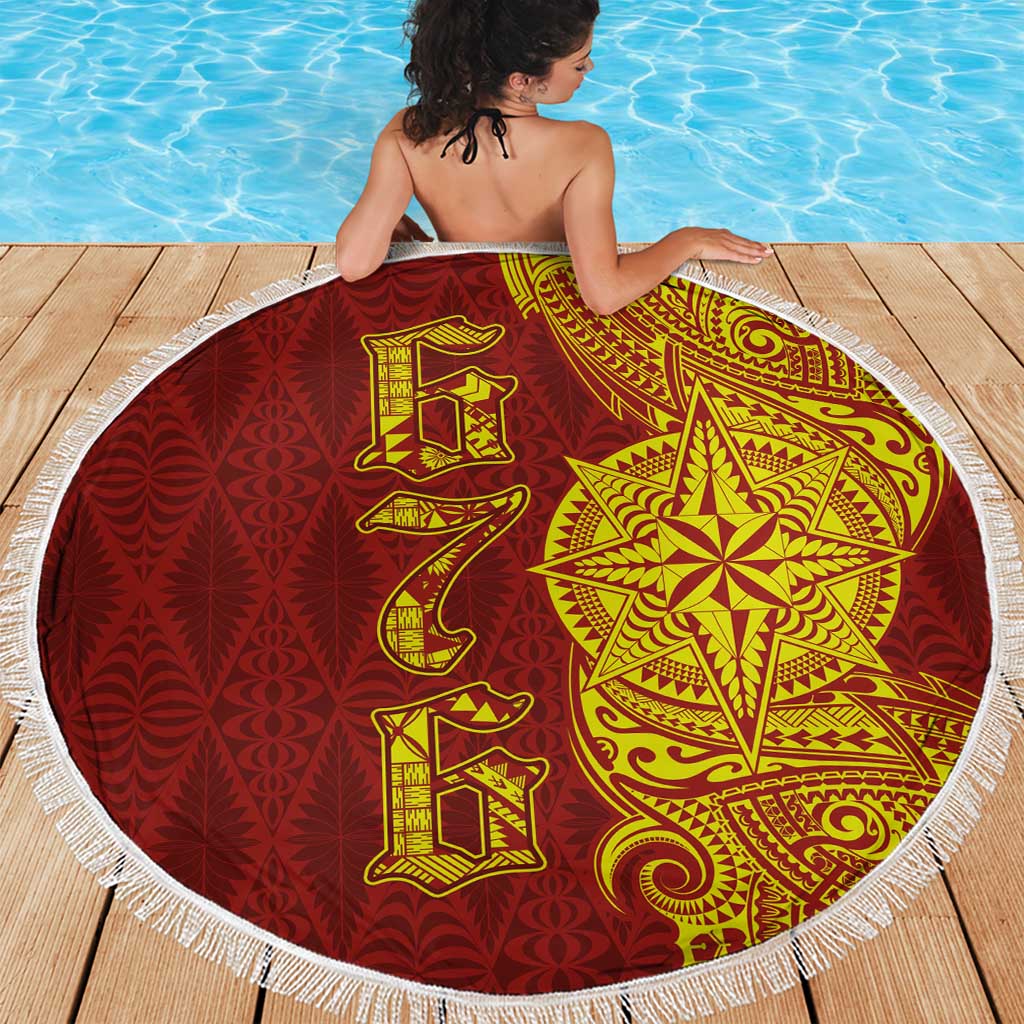 Tonga 676 Ngatu Tribal Tattoo Beach Blanket LT03 - Polynesian Pride
