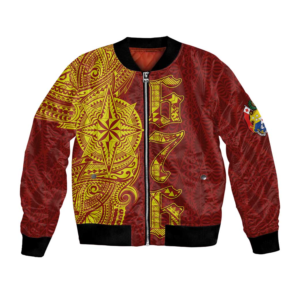 Tonga 676 Ngatu Tribal Tattoo Bomber Jacket