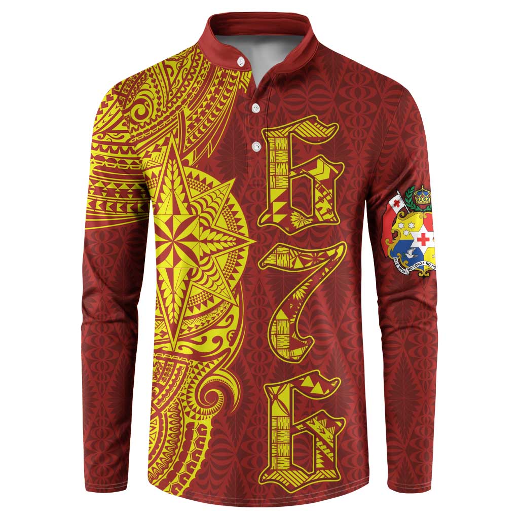 Tonga 676 Ngatu Tribal Tattoo Button Sweatshirt LT03 Red - Polynesian Pride