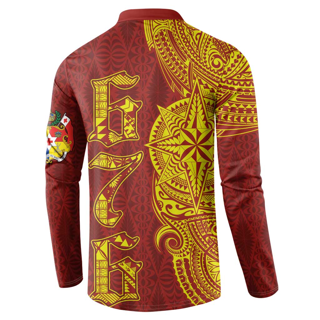 Tonga 676 Ngatu Tribal Tattoo Button Sweatshirt LT03 - Polynesian Pride