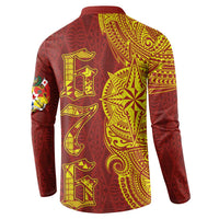 Tonga 676 Ngatu Tribal Tattoo Button Sweatshirt LT03 - Polynesian Pride