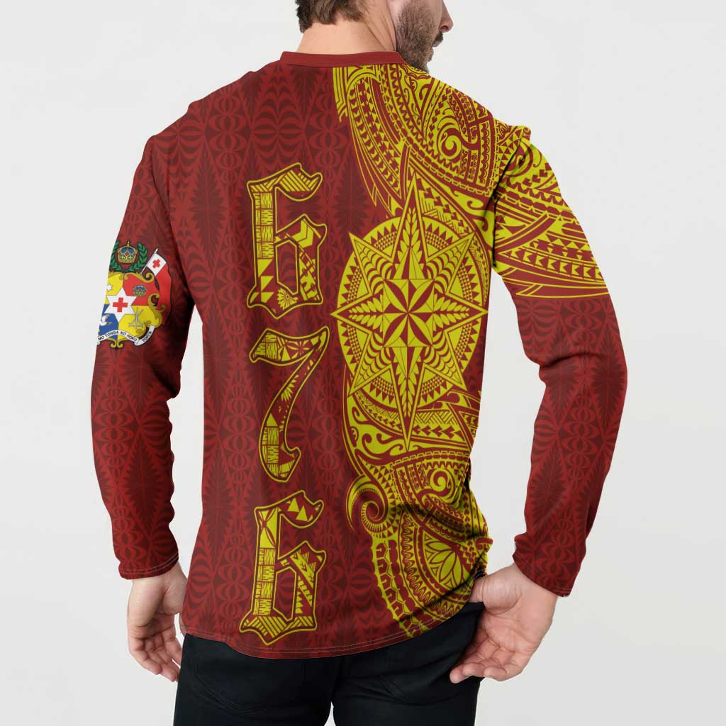 Tonga 676 Ngatu Tribal Tattoo Button Sweatshirt LT03 - Polynesian Pride