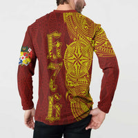 Tonga 676 Ngatu Tribal Tattoo Button Sweatshirt LT03 - Polynesian Pride