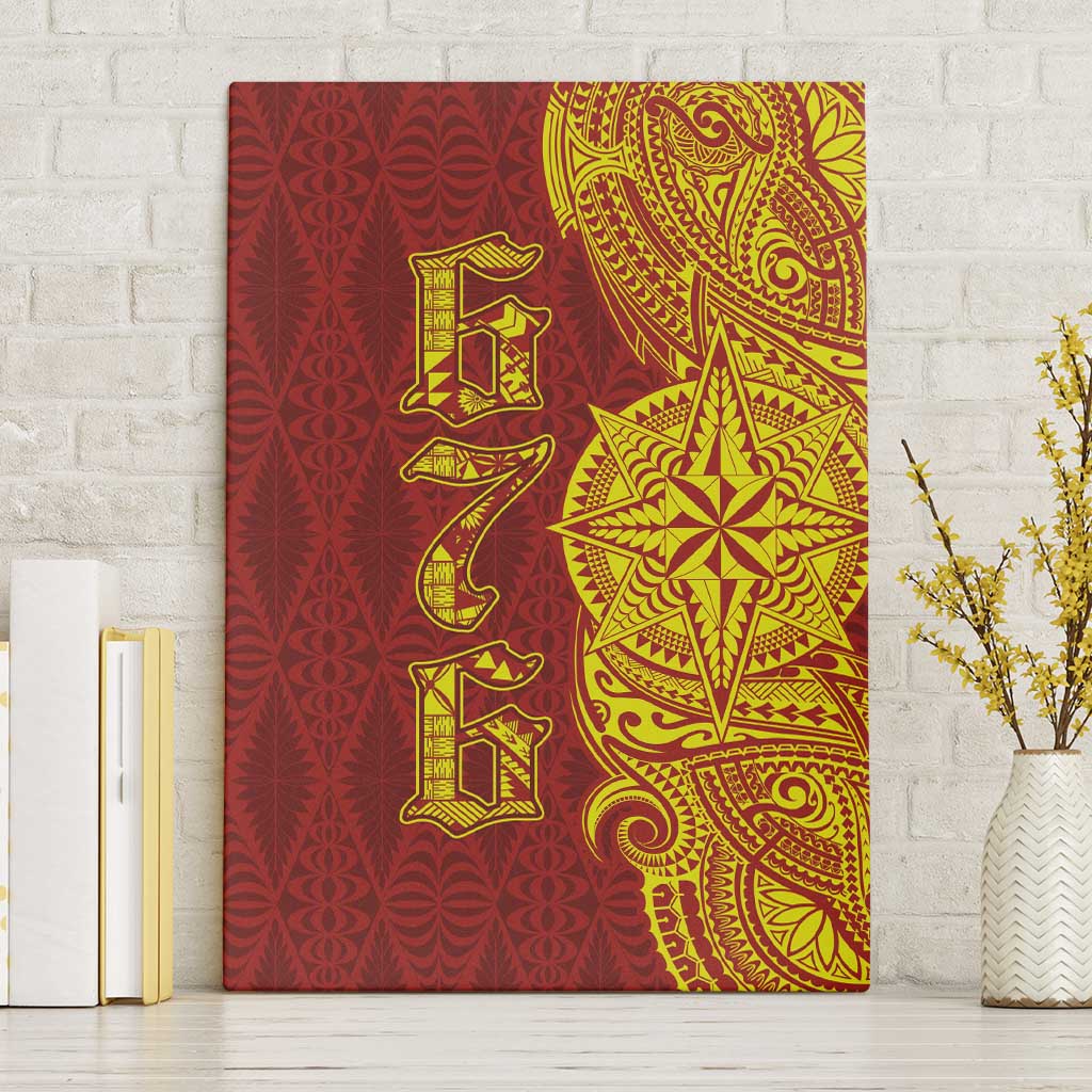 Tonga 676 Ngatu Tribal Tattoo Canvas Wall Art LT03 Without Frame Red - Polynesian Pride